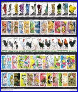 France 200 séries complètes oblitérées plus de 1800 timbres différents