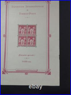France Bloc Feuillet 1 Bf Expo Internationale Paris 1925 Def Neuf Cote 5600