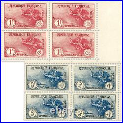 France Blocs 4 Timbres N° 231 / 232 Orphelins, Neufs Signés Expert Chez Brun