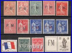 France Franchise Militaire Yvert 1 13 Serie 14 Timbres 1901-1964 Neufs