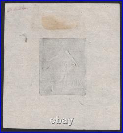 France N° 131 Semeuse lignée 20c. Épreuve en noir sur chine TB Rare