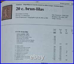 France N° 131 Semeuse lignée 20c. Épreuve en noir sur chine TB Rare