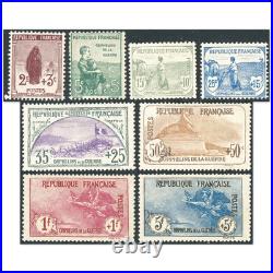 France N°148/155 Timbres Neufs 1ère Serie Complète Orphelins Signés Brun