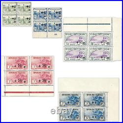 France N° 164/165/166/168/169 Orphelins Surchargés Blocs 4 Timbres Neufs 1922