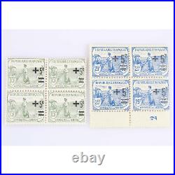 France N° 164/165/166/168/169 Orphelins Surchargés Blocs 4 Timbres Neufs 1922