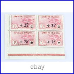 France N° 164/165/166/168/169 Orphelins Surchargés Blocs 4 Timbres Neufs 1922