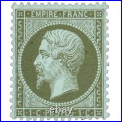 France N° 19 Type Napoléon 1c Olive, Timbre Neuf Signé Par Expert Chez Brun