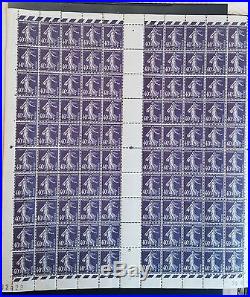 France N°236 40 C Violet Neuf Feuille Complète léger Plis 3 timbre Côté 430