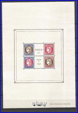 France N 3 Pexip Paris 1937 YT 348-351 Timbres neuf MNH block MH état photos
