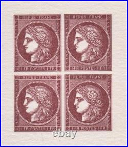 France N°6/7 Type Ceres 1f Vermillon Bloc De 4 Timbres-emis Par Le Musee De La P France N°6/7 Type Ceres 1f Vermillon Bloc De 4 Timbres-emis Par Le Musee De La P
