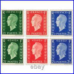 France N° 701a/f Marianne De Dulac Série Non Émise 1942, Timbres Neufs/