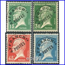 France Preoblitérés N°65 À 68 Série Complète Pasteur Timbres Neufs Signés Brun