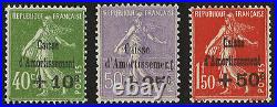 France Série 3 valeurs YT N°275/277 Caisse d'Amortissement NEUF LUXE, 1931