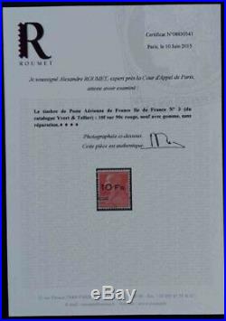 France Timbre Berthelot P. A. N° 3 Sig BRUN/ROUMET+ Certif. V/Verso/Descriptif
