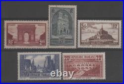 France Timbre Yvert N° 258/262 Serie Sites Monuments Pont Du Gard