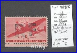 France Yvert 17 Timbre des Etats Unis surchargé RF Alger Type 2 SIGNE MAYER
