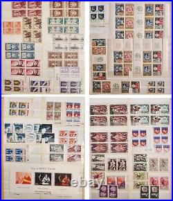France blocks of 4+pairs 1944-1976 and singles 1928-1976, MNH, album 46 pages