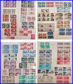 France blocks of 4+pairs 1944-1976 and singles 1928-1976, MNH, album 46 pages