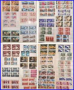 France blocks of 4+pairs 1944-1976 and singles 1928-1976, MNH, album 46 pages