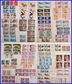 France blocks of 4+pairs 1944-1976 and singles 1928-1976, MNH, album 46 pages