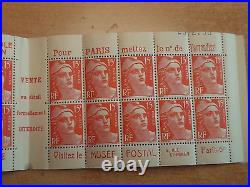 France carnet Marianne de Gandon N°813C 20 Timbres avec Bande Publicitaire