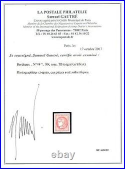 France classique neuf n°49 signé Maury certificat cote YT 725
