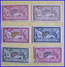 France lot Merson 40c, 50c, 1fr, 2Fr et 20fr Neufs avec charnière
