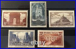 France n°258 à 262 (Série Monuments) neuf (MNH) cote 995 (F102)