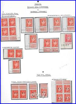 LIBERATION. RR. Var. BORDEAUX collection aux Types 1 sur feuilles d'album