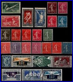 L'ANNÉE 1924 sauf n°188, Neufs = Cote 496 / Lot Timbres France