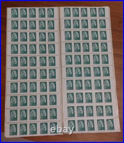 Lot 100 timbres lettre verte 20g à validité permanente (valeur faciale 152)