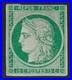 Lot 1779 n°2 Cérès 15c vert neuf  BELLE NUANCE aminci Certificat Scheller