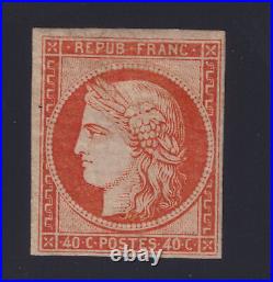 Lot 330 n°5 Cérès 40c orange neuf avec gomme réparé Certificat