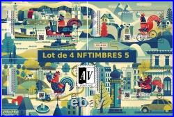 Lot 4 NFTIMBRE 5 2025 Neuf sous blister Coq citadin montagnard champêtre marin