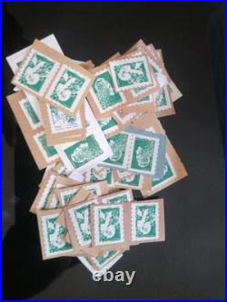 Lot De 100 Timbres Lettre Verte Sur Fragments Faciale De 139 Euros