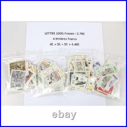 Lot De 50 Affranchissements Pour Lettres 100g France Avec 4 Timbres En Francs