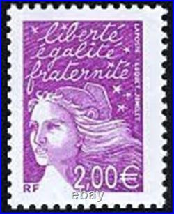 Lot FRANCE timbres neufs 2 en EUROS -21 % sous-FACIALE FACTURE