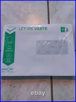 Lot de 100 enveloppes à fenetre Lettre Verte 50g France Prêt à Poster 229 x 162