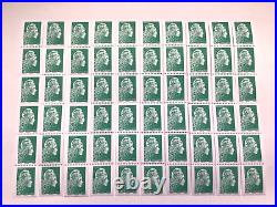 Lot de 100 timbres Marianne lettre verte 20 grammes verts roulette neuf