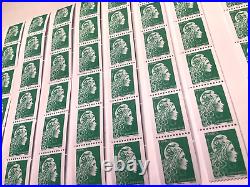 Lot de 100 timbres Marianne lettre verte 20 grammes verts roulette neuf