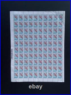 Lot de 5 feuilles complètes de timbres français