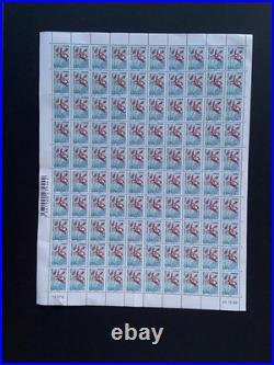 Lot de 5 feuilles complètes de timbres français Lot de 5 feuilles complètes de timbres français