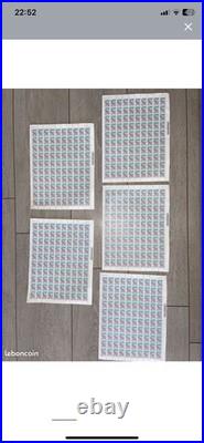 Lot de 5 feuilles complètes de timbres français Lot de 5 feuilles complètes de timbres français