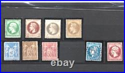 Lot timbres France neufs et oblitérés Cérès, Napoléon, Sage Signés
