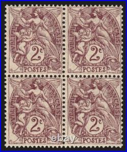 N°108g, variété impression recto-verso, 2c brun-lilas, neufs TB