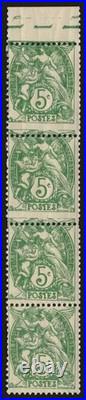 N°111, variété piquage à cheval, 5c vert, neuf sans charnière TB