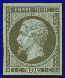 N°11, Napoléon non-dentelé, 1c olive, neuf sans charnière TB