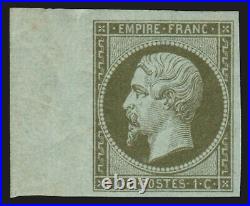 N°11, bord de feuille, 1c olive, neuf sans charnière SUPERBE D'ASPECT