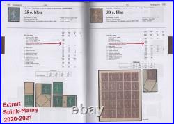 N°129-133 Semeuse lignée, Série compl. Dentelure figurée, Paires R Cert. Brun