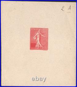 N°129/33 Semeuse lignées 4 Épreuves avec valeur évidée TB Cert. Brun